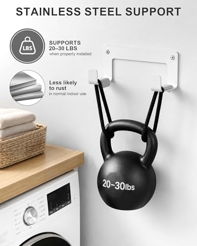 Extra Large Ironing Board Holder Wall Mount, Stainless Steel, White - Image 3