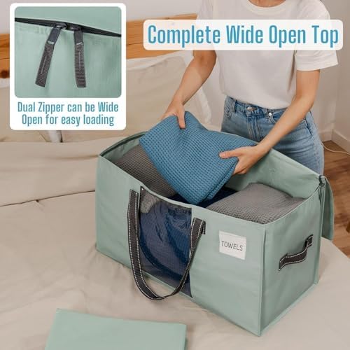 VENO Moving Bags, Wide Open Top, Clear Window, Light Green, 4 Pack - Image 5