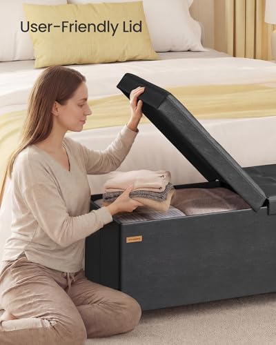 SONGMICS Storage Ottoman Bench with Legs, Flipping Lid, 43.3 Inches - Image 2