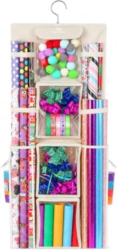 Freegrace Hanging Gift Wrap Organizer - Wrapping Paper Storage Bag, 41 Inch by Freegrace