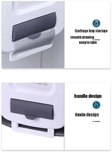 Hanging Kitchen Trash Can,2.6 Gallon Collapsible Waste Bin,Plastic Folding Hang Garbage Can for Cabinet Car Bedroom Bathroom Kitchen Office 11.3 * 10 * 6.9inch,White - Image 5