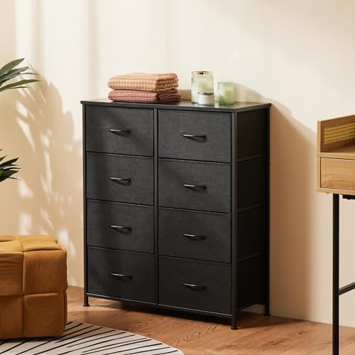 Sweetcrispy Black Dresser for Bedroom Tall, 8 Drawer Storage Organizer - Image 2