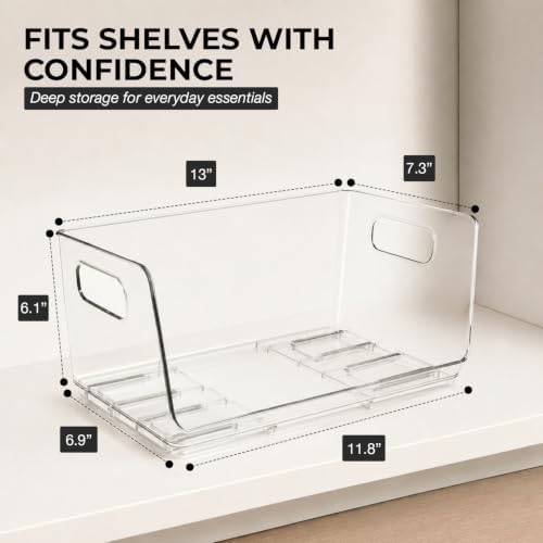 ClearSpace Stackable Storage Bins, Front Pantry Organizer, Small, 4 Pack - Image 2