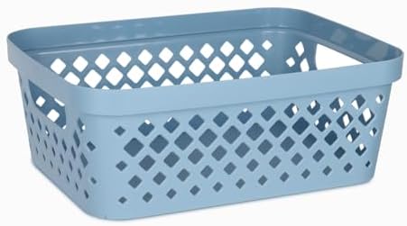 Glad Plastic Storage Basket Set, Value Pack of 6 | Open Storage Bins for Shelves, Bathroom, Pantry, Closet | Nesting Organizer Boxes with Handles, 2 Gallon, Marina Blue - Image 2