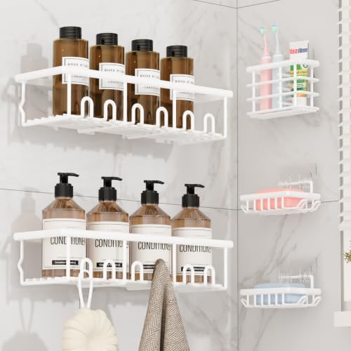 5 Pack Adhesive Bathroom Holders & Dispensers for Kids & Adults, White by Unknown