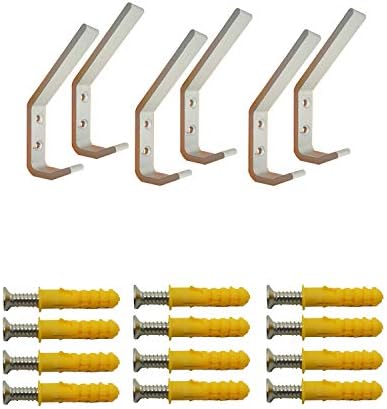 6 Set Motorcycle Helmet Holder Hook, Metal Wall Mount Helmet Hanging Rack by EBaokuup