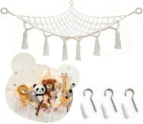 Stuffed Animal Storage Hammock, Large Toy Hammock Net for Stuffed Animals Room Decor, Cute Toy Display Plushie Net, Jumbo Doll Corner Stuff Animals Organizer Decorations by Unknown
