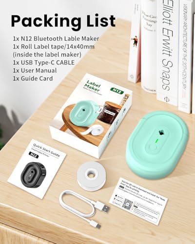 N12 Label Maker Machine Bluetooth Mini Label Printer, Green - Image 5