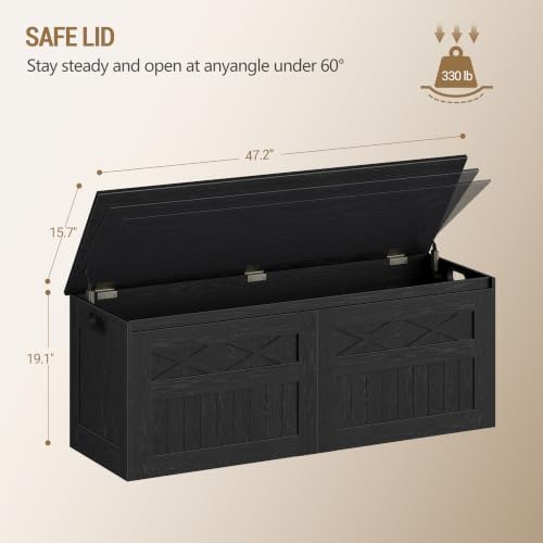 Hzuaneri 47 inches Rustic Storage Chest and Bench | 59 Gal | 330lb Seat - Image 3