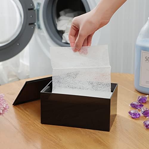 Farmhouse Laundry Dryer Sheet Holder Detergent Pods Container, Black - Image 2