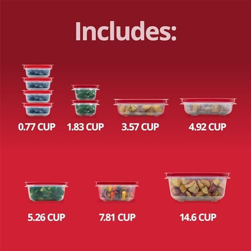 Rubbermaid EasyStore Rectangle and Square Containers, 22-Piece Set, Food Storage Containers with Lids - Image 6