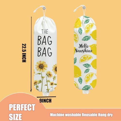 2Pcs Sunflower Plastic Bag Holder for Kitchen Essentials - Image 2