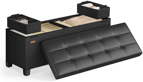 SONGMICS Storage Ottoman Bench with Legs, 43.3 Inches, 30 Gal. (112 L) by SONGMICSbySONGMICSHOME