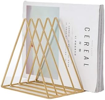QPEY 5-Slot Gold Metal Triangle File Holder, 1pc for Office by QPEY