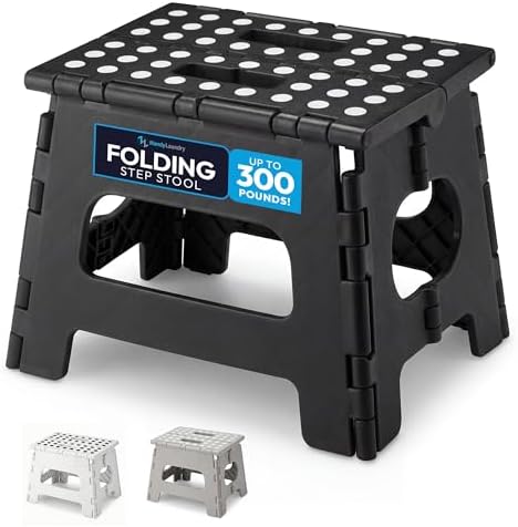 Handy Laundry Folding Step Stool 8 Inch, Black, Non-Slip Holds 300 lbs by Handy+Laundry