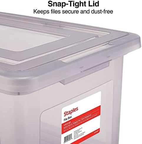 Staples Hanging File Folder Box, Storage Bin Organizer, Snap Lid - Image 4