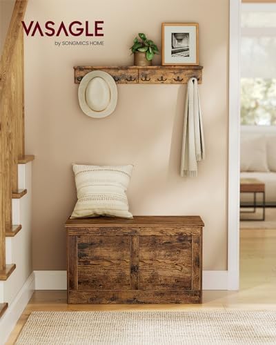 VASAGLE Storage Chest with 2 Safety Hinges, 15.7 x 31.5 x 18.3 Inches - Image 2