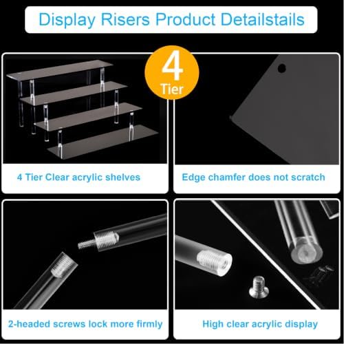 2Packs 4 Tier Perfume Organizer Stand, Acrylic Risers Display Stands - Image 4