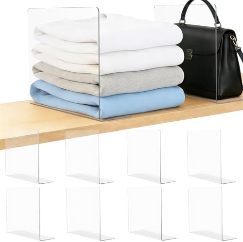 Clear Acrylic Shelf Dividers Closet Organizers for Organization Enthusiasts by Lebouri
