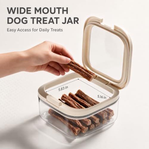 LivLab Mker Pet Treat Container, 1.59QT, One-Handed Open, Clear, Stackable - Image 5