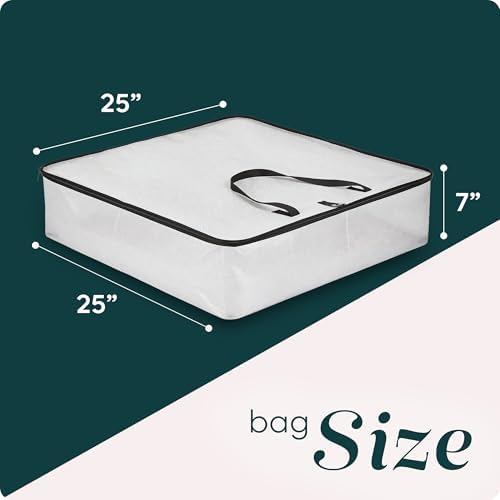 Handy Laundry 5-Pack Wreath Storage Bag, 25" Clear Wreath Storage Container with Zipper & Handles, Large Moving Bags for Holiday Decorations, Garlands, Packing, College Organization - Image 4