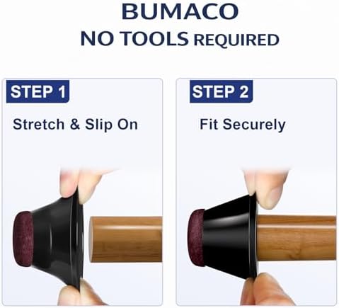 BUMACO Chair Leg Floor Protectors for Hardwood Floors Anti-Scratch 20 Pack - Image 4