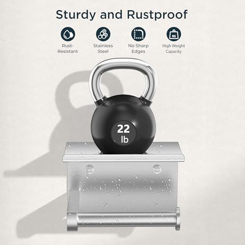 FORIOUS Toilet Paper Holder with Shelf, Adhesive or Screw, Commercial - Image 5
