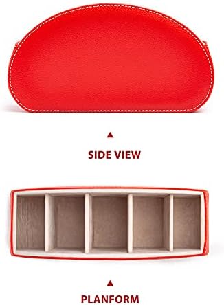 Remote Control Holders Organizer Box with 5 Compartment PU Leather Caddy - Image 6