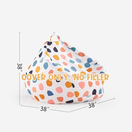 Stuffed Animal Storage Bean Bag Chair Cover Only for Kids Girls Toddler, Large Beanbag Chair Without Filling for Organizing Children Soft Plush Toys - Image 3