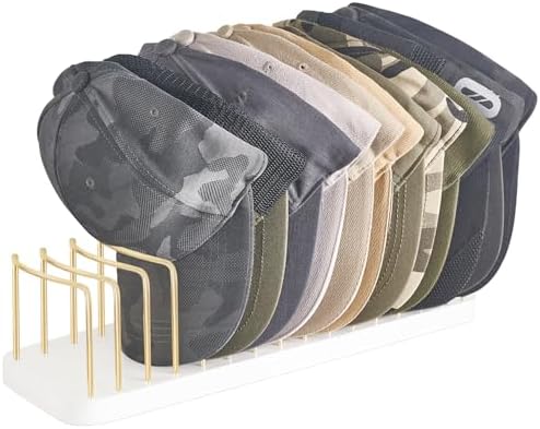 Mkono Hat Organizer for Baseball Caps, Hat Holder Storage for Closet, Gold by Mkono