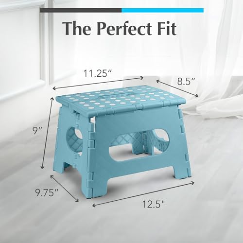 Handy Laundry Folding Step Stool 9 Inch 2-Pack, Teal, Holds 300 lbs - Image 5