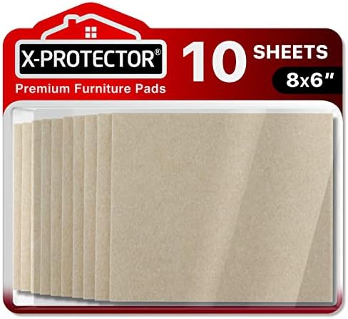 Felt Furniture Pads X-PROTECTOR 10 PCS - Premium 8” x 6” x 1/5” Heavy Duty by X-Protector