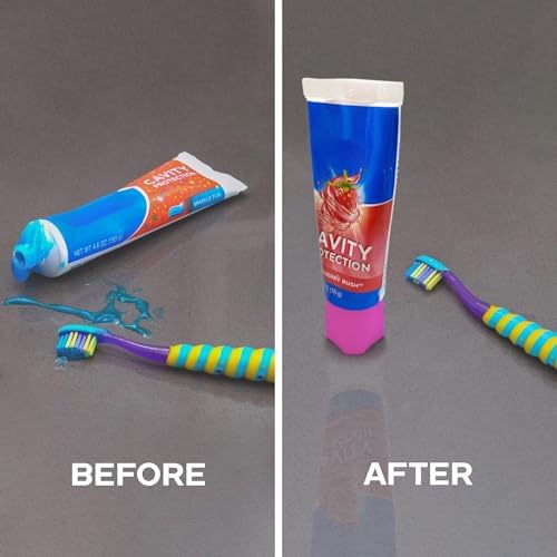 Chrome Cherry SqueezMe Silicone Self-Closing Toothpaste Caps, No-Mess Dispensing for Kids and Adults, Easy Installation, Compatible with Most Standard Tubes, Self-Standing Pink, 1-Pack - Image 5
