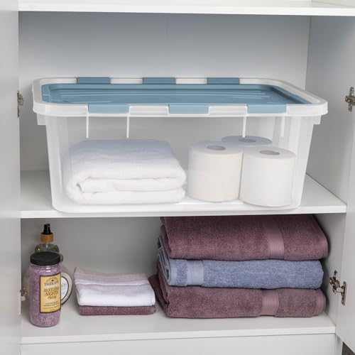 Sterilite Hinged Lid Storage Box, Plastic Container, 40 Quart, 6-Pack - Image 5