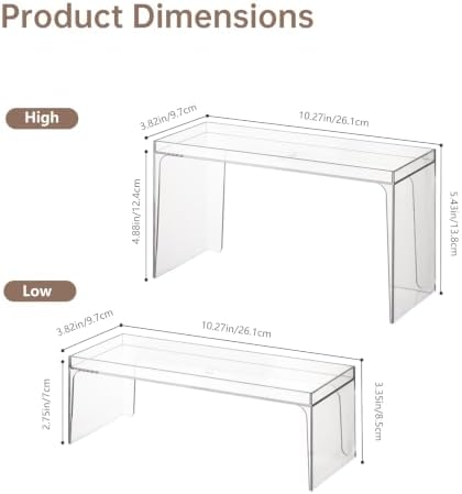 PAVSTINE Narrow Clear Medicine Cabinet Shelf Organizer (High & Low Set) - Image 2