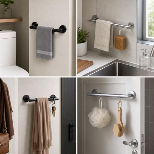 18" Rustproof Stainless Steel Towel Bar, Wall Mounted Towel Rack - Image 5