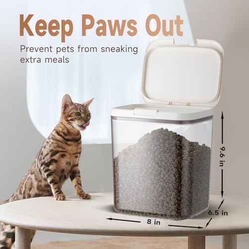 LivLab Mker Dog Food Storage Container 5 lbs Airtight Pet Food Storage Containers with Lids, Cat Food Container, BPA Free, Rice Container, Flour Dispenser(6 lbs), white - Image 2