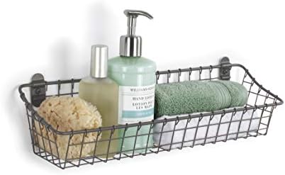 Spectrum Medium Wire Wall Basket Industrial Gray Rustic Wall Bin, Vintage Wire Basket Wall Mount Organizer Wire Basket for Modern Pantry Kitchen and Bath, Versatile Storage Basket Hanging Wire Caddy - Image 3
