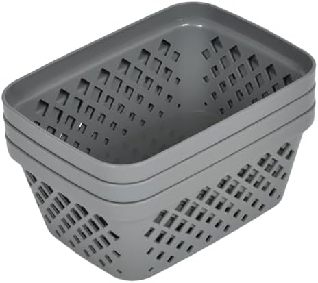 Glad Plastic Storage Basket Set - Multipurpose Drawer Trays, Kitchen Pantry Containers, and Bathroom Bins - 9 Pack Small Organizers, Grey - Image 5