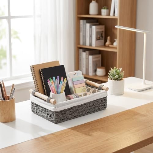 Storage Wicker Basket for Organizer Baskets for Shelves Organizing - Image 2