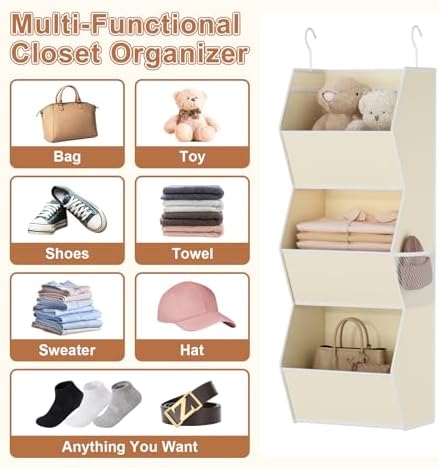 Hanging Closet Organizers and Storage for Kids Room Organization, 3 Tiers - Image 5