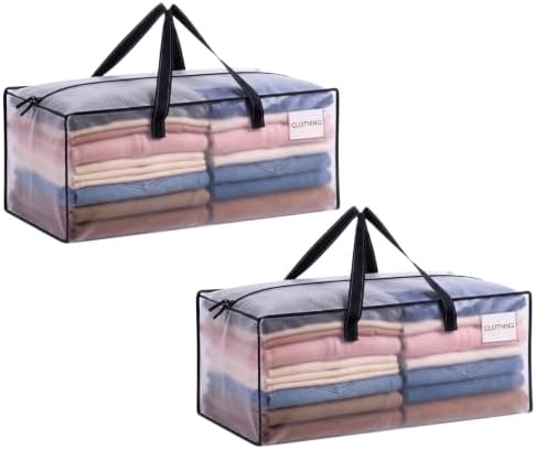 VENO Heavy Duty Moving Bags, Storage Bags, Easy Visibility, Clear, 2 Pack by Veno