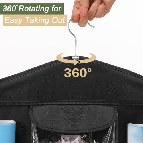 EXLIFBAG Wrapping Paper Storage, Double-Sided Hanging Storage, Black - Image 4
