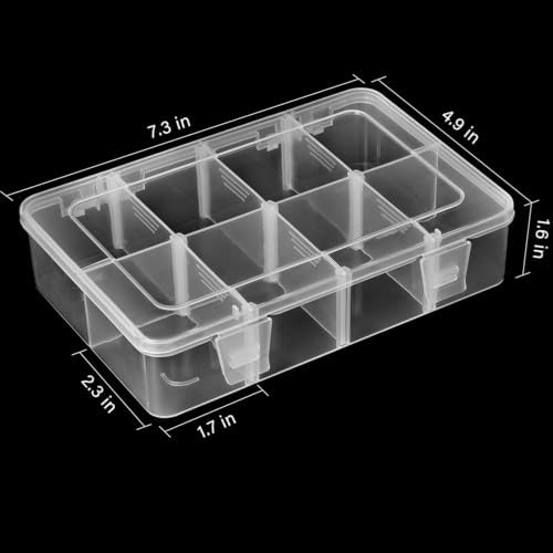 4 Pack 8 Grids Bead Organizer and Small Parts Storage Tackle Boxes - Image 2