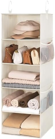 StorageWorks Hanging Closet Organizer for Small Closets, 5 Shelf by StorageWorks