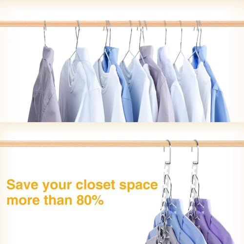 HOUSE DAY Space Saving Hangers for Clothes 4 Pack, Metal Magic Hanger - Image 4