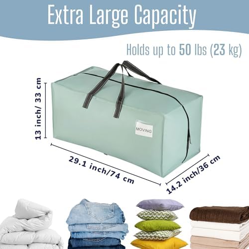 VENO 6 Pack Heavy Duty Moving Bags with Backpack Straps, Zippers & Handles, Extra Large Packing Bags for College Dorm Essentials, Moving Supplies Alternative to Cardboard Moving Boxes - Image 3