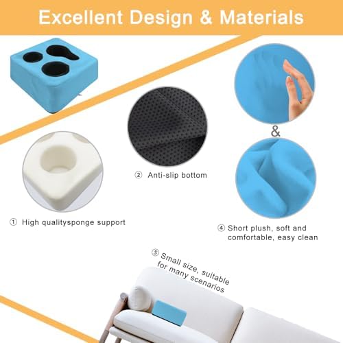 Couch Cup Holder Pillow Tray & Caddy - for Sofa, Bed, Car, Man Cave | Keep Drinks at Hand & Spill-Proof Accessories for New Parents, Camping, Park, Boat, Beach - Blue - Image 6