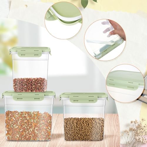 Patelai 6 Pcs Dog and Cat Food Storage Containers 2 Scoops, Green - Image 3