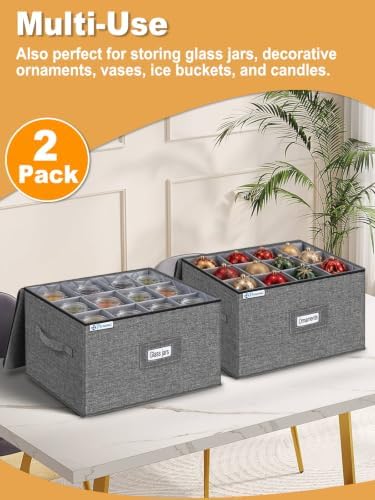 punemi Wine Glass Storage Holder for 24 Glasses, Hard Shell Moving Case Box - Image 5